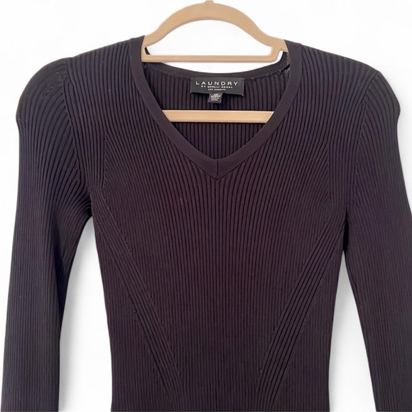 Laundry by Shelli Segal Black Ribbed Knit Sweater Dress XS - Picture 6 of 12